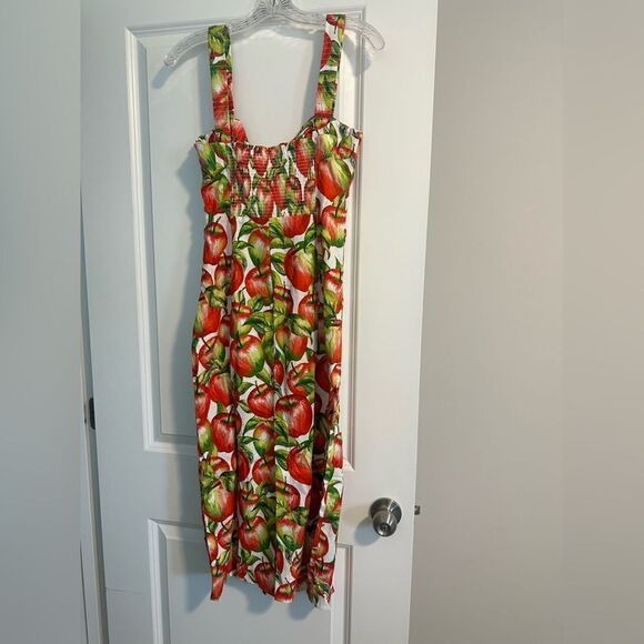 FARM Rio Off-White Apple LENZING™ ECOVERO™ Euroflax™ Midi Dress. NWT - Picture 5 of 8